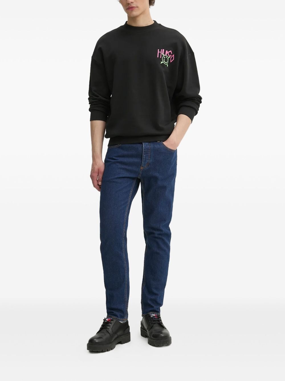 Happy-logo cotton sweatshirt - 2