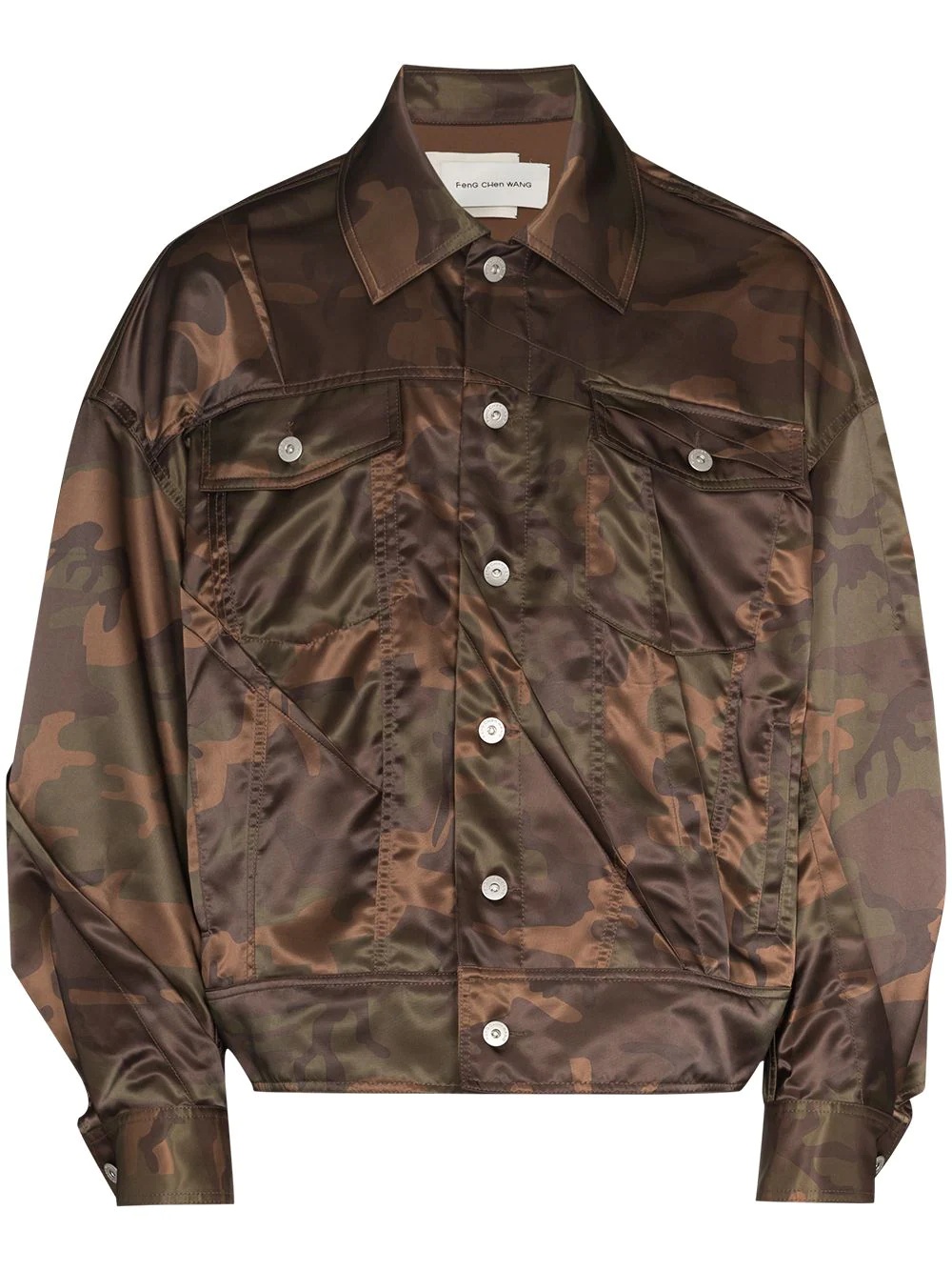 camouflage-print pleated jacket - 1