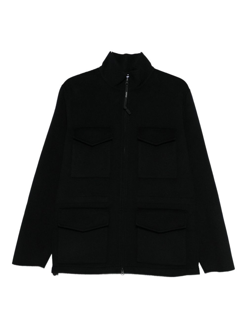 pocketed zipped single-breasted coat 1