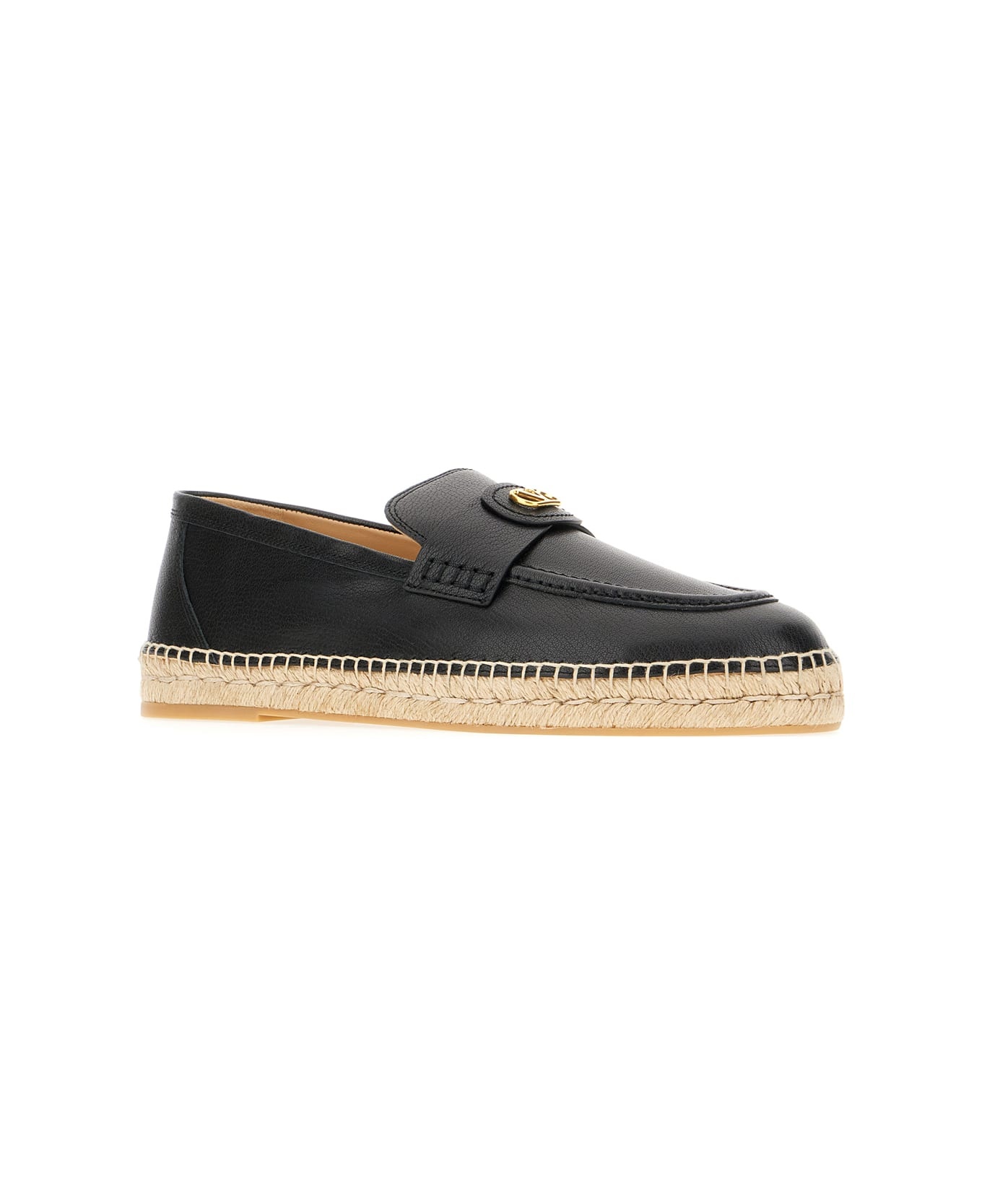 Black Leather Espadrilles - 2