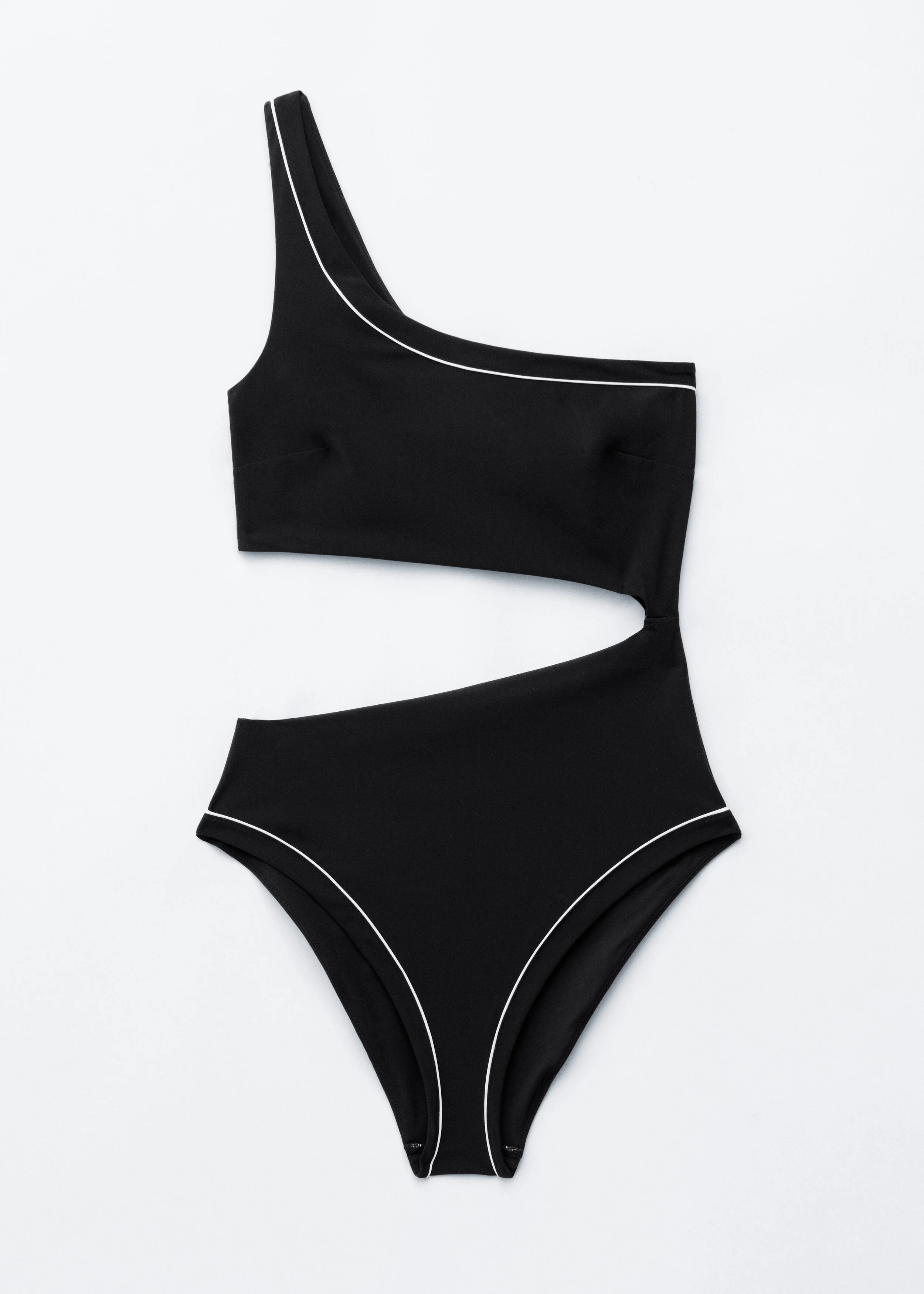 One-Shoulder Cut-Out Swimsuit - 1