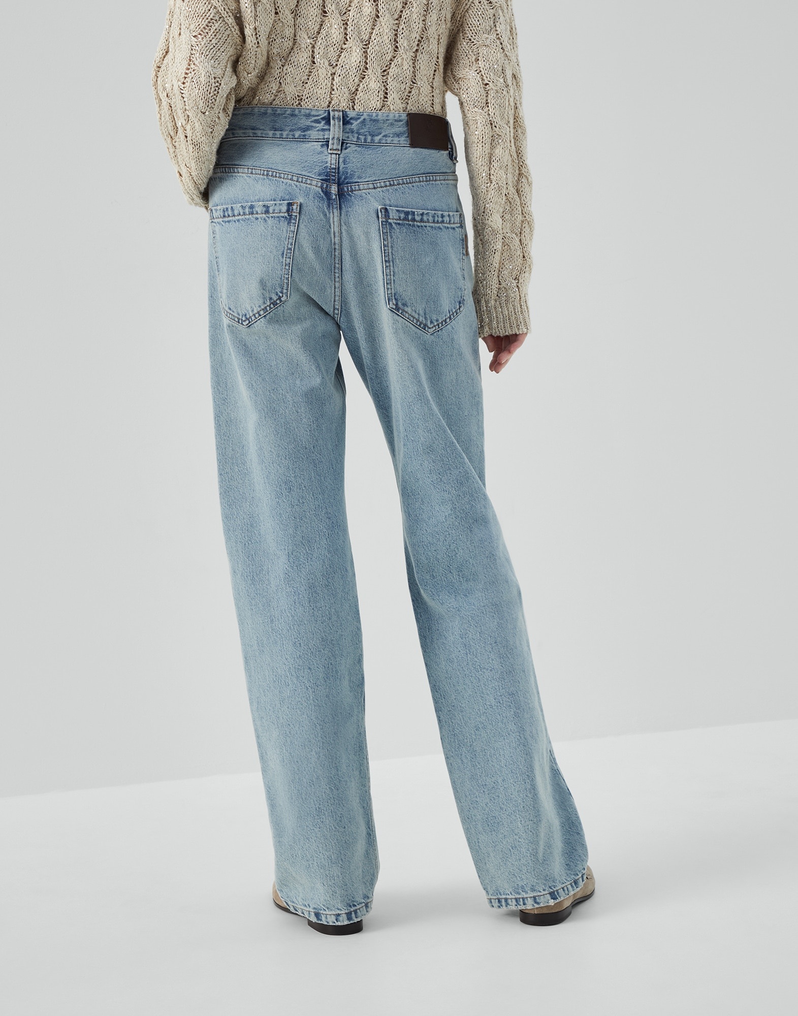 Authentic denim retro loose five-pocket trousers with shiny tab - 2
