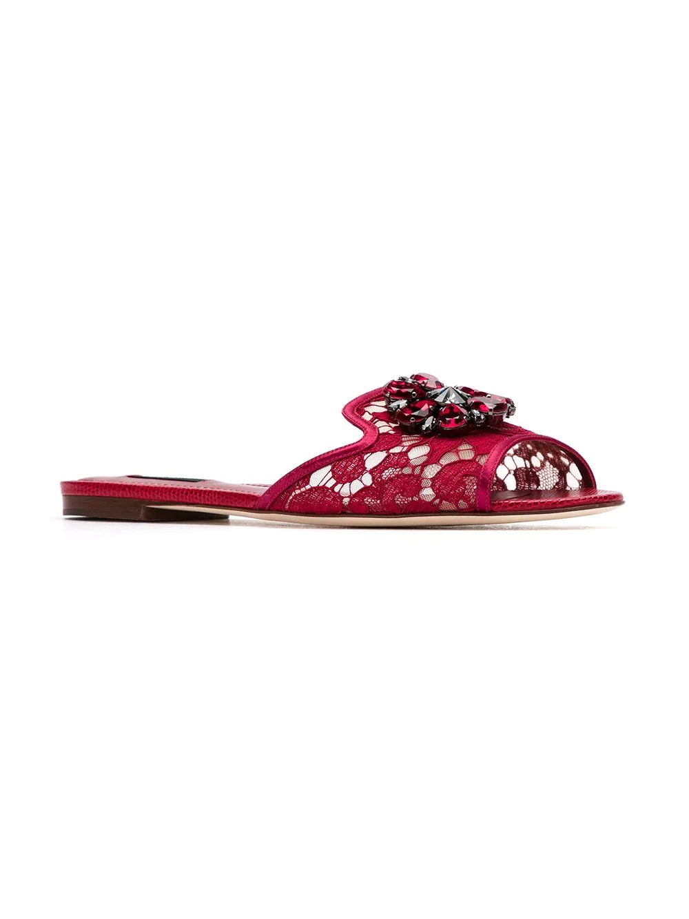 Bianca crystal-embellished lace sandals - 2
