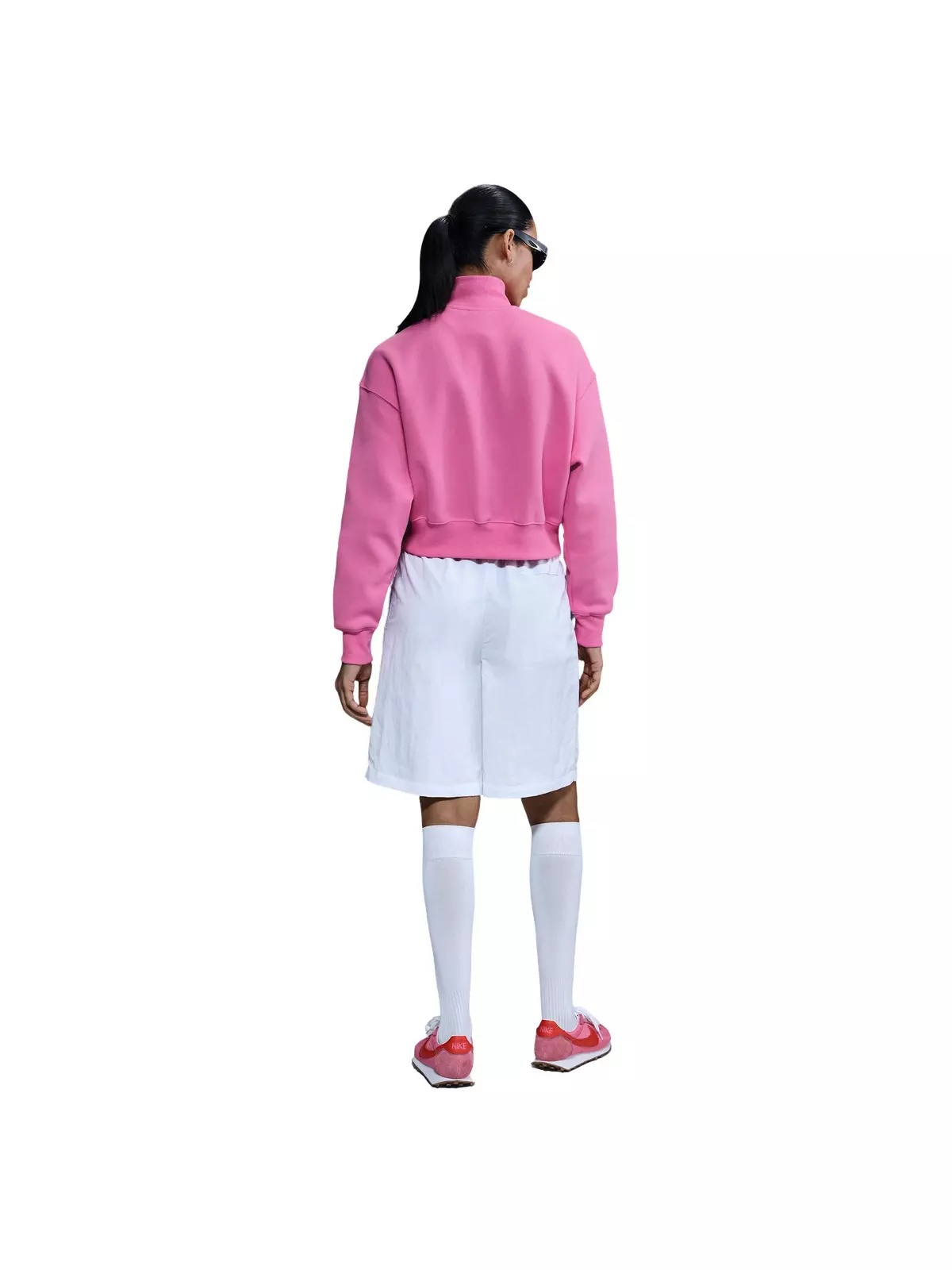 Women's Sportswear Phoenix Fleece 1/4-Zip Cropped Sweatshirt -Pink - 5