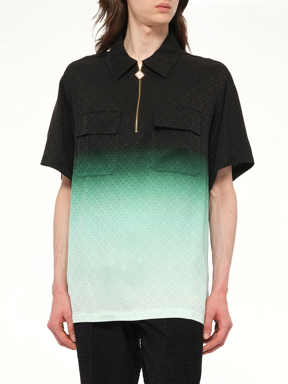 Gradient Monogram Shirt in Green - 6