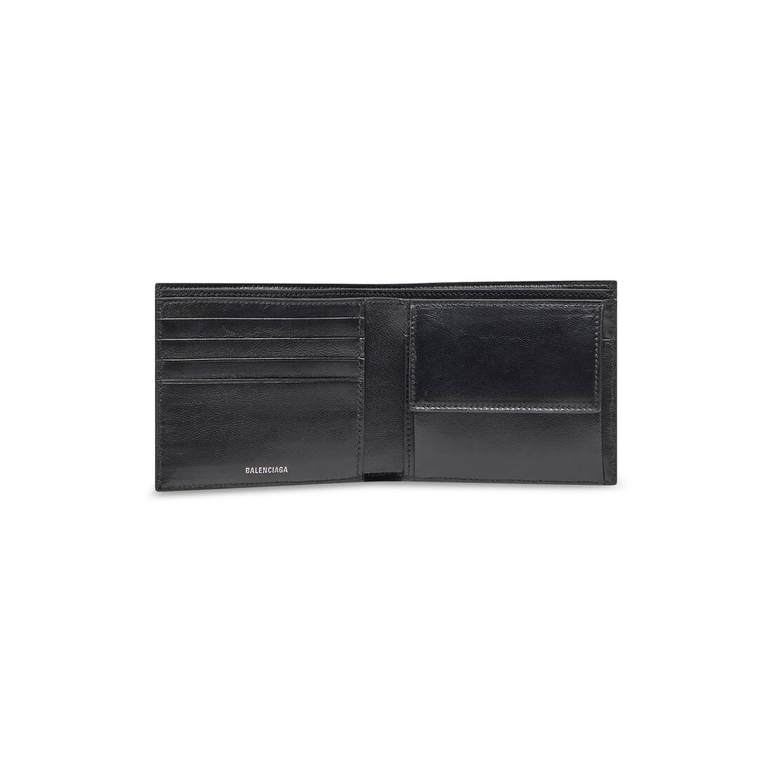 signature square folded coin wallet bb monogram coated canvas and allover logo - 3