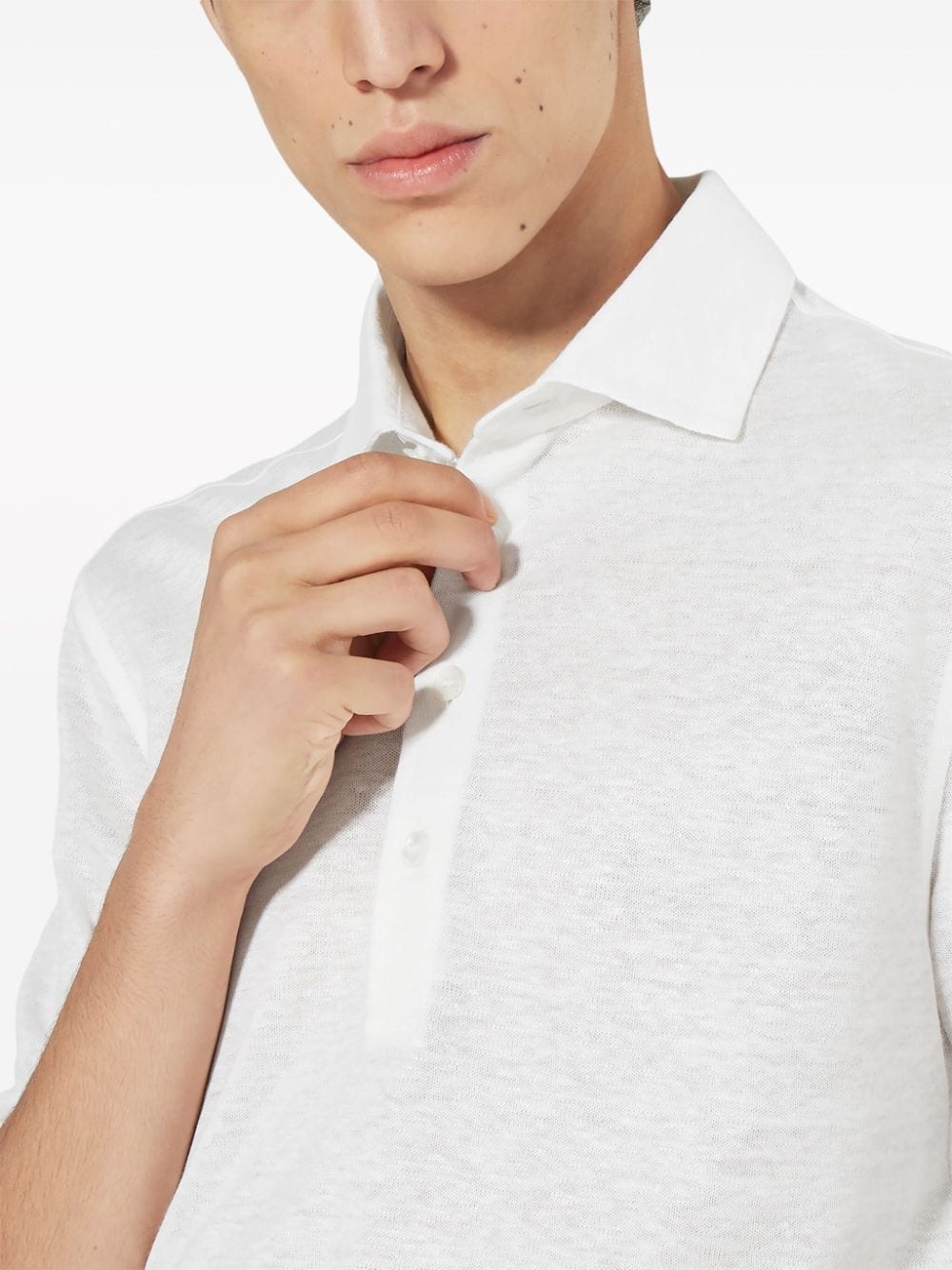 linen polo shirt - 4