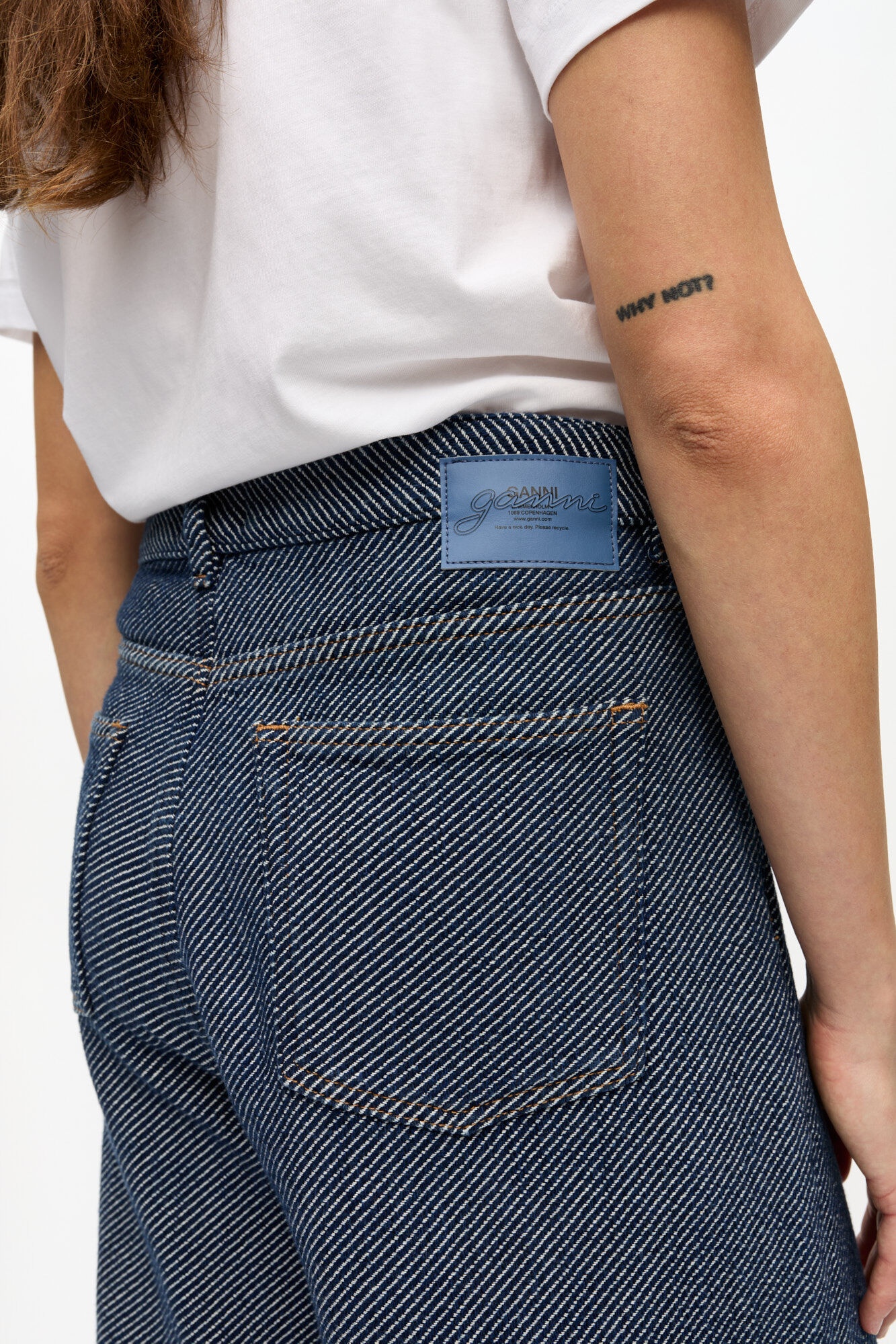 BLUE HEAVY TWILL DENIM MARRI JEANS - 5