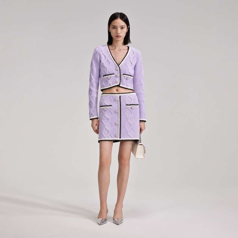 Lilac Knit Mini Skirt 1