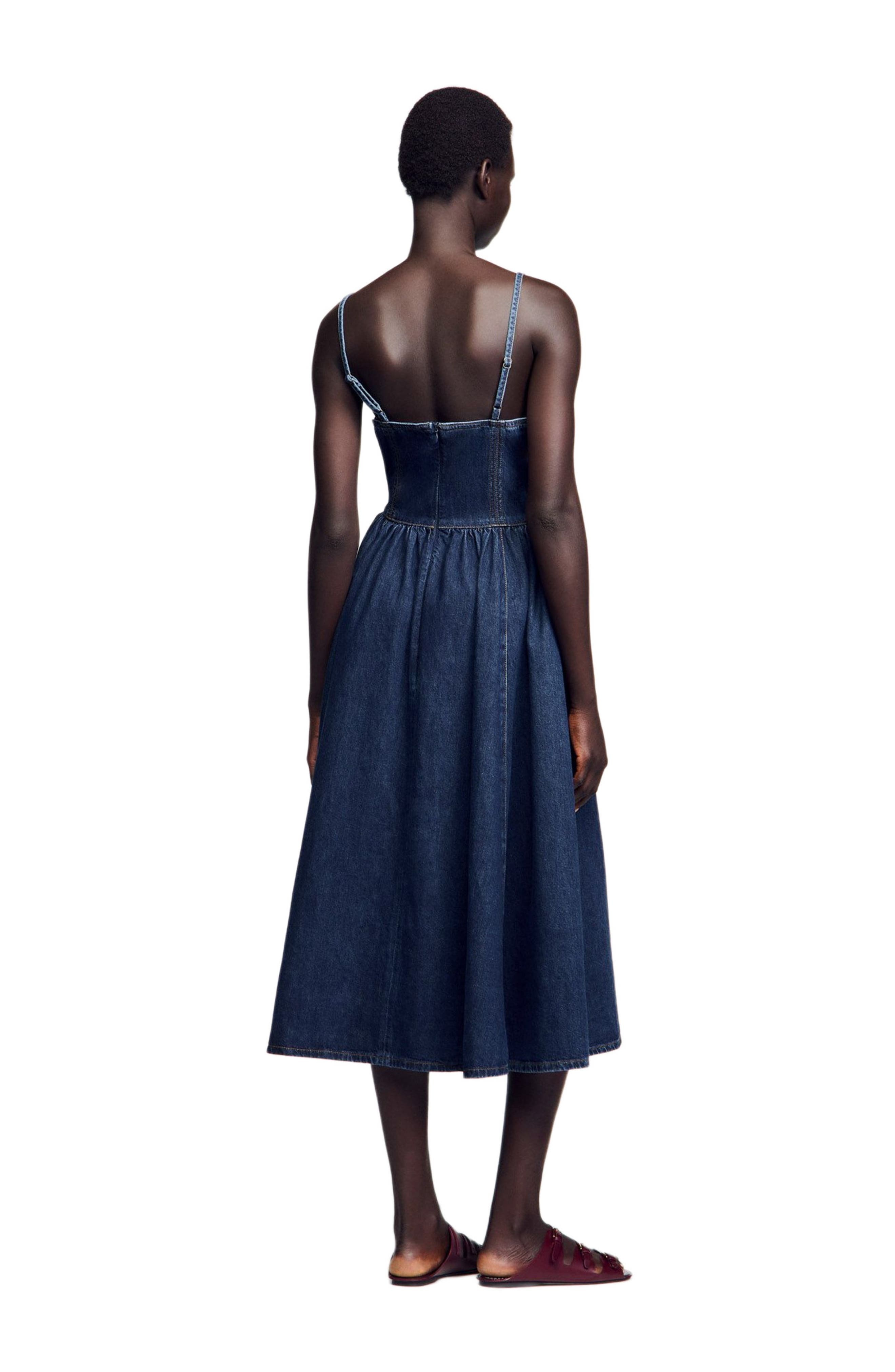 SANDRO Midi denim dress in Blue Jean at Nordstrom - 2
