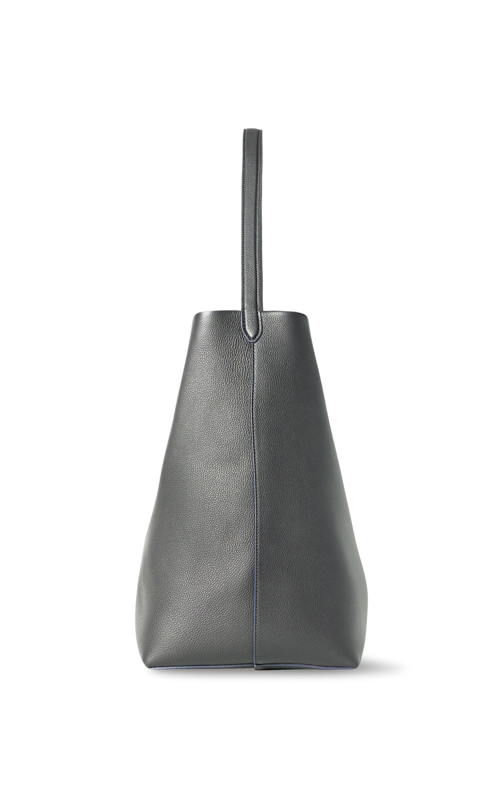 Large N/S Park Leather Tote Bag grey - 4
