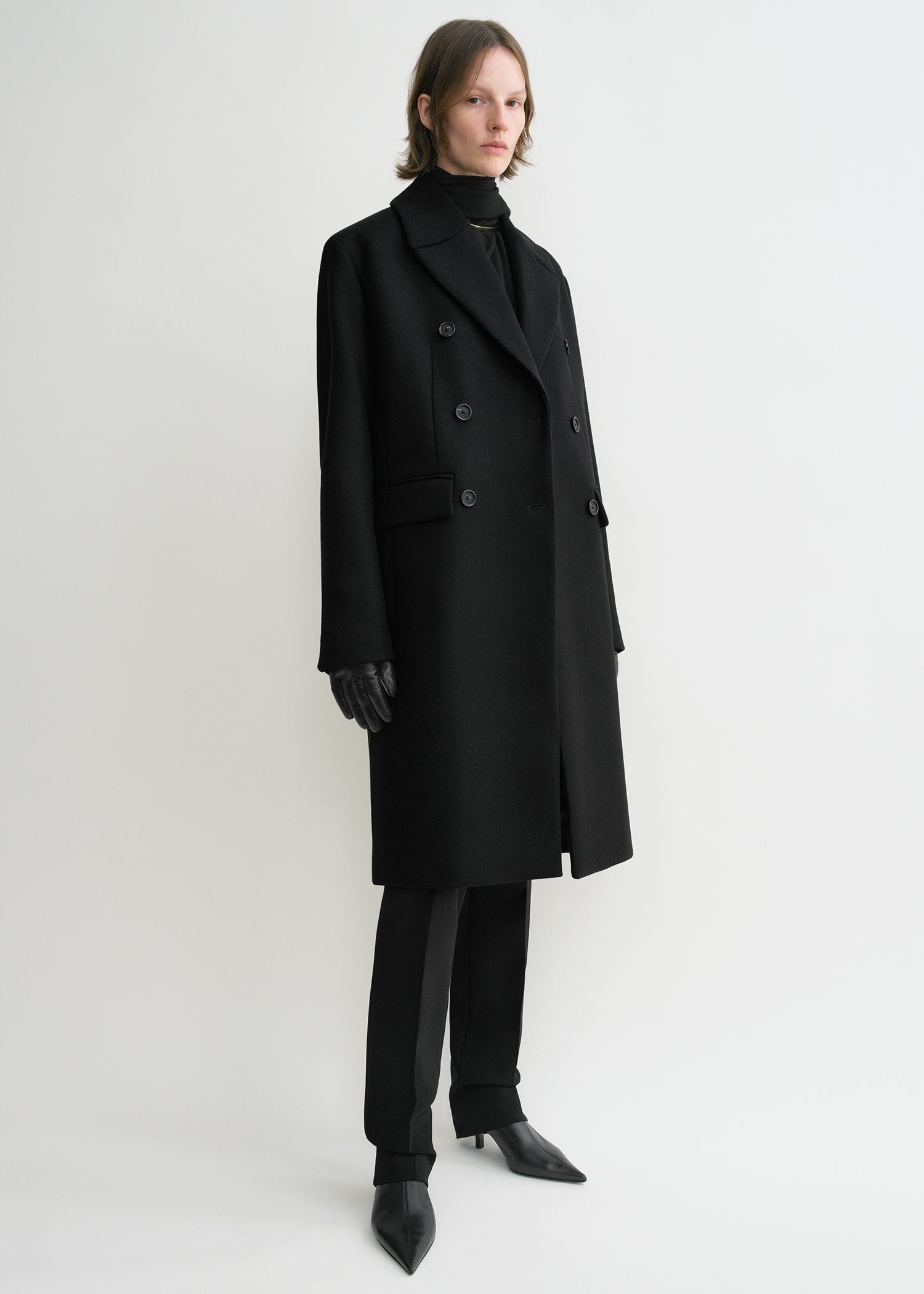 Broad midi coat black - 3