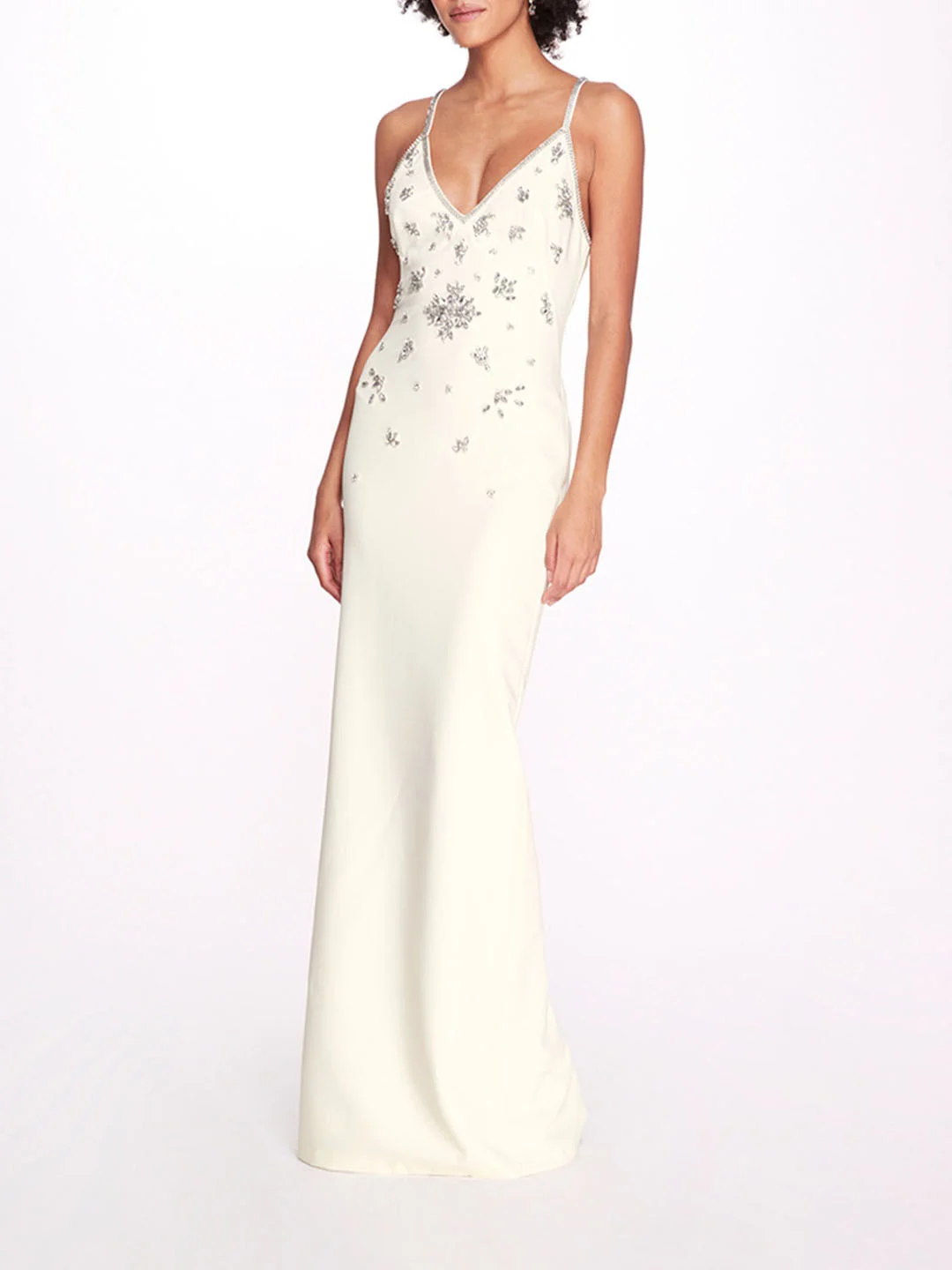 SCATTERED CRYSTAL COLUMN GOWN - 1