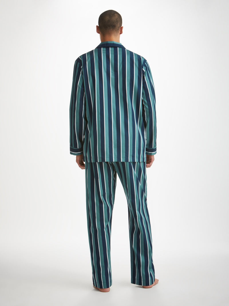 Men's Classic Fit Pajamas Royal 221 Cotton Teal - 4