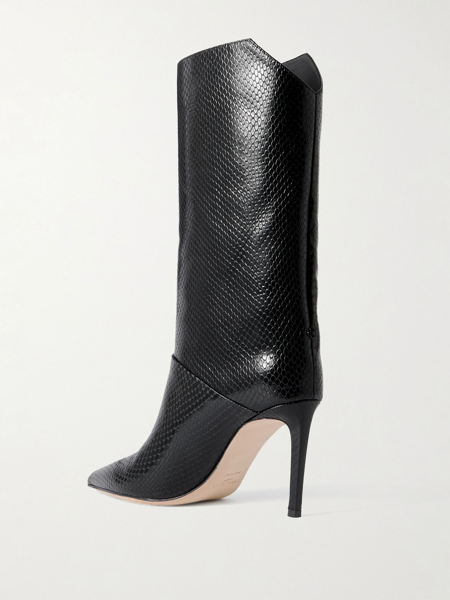 Beren 85 snake-effect leather boots Black - 3
