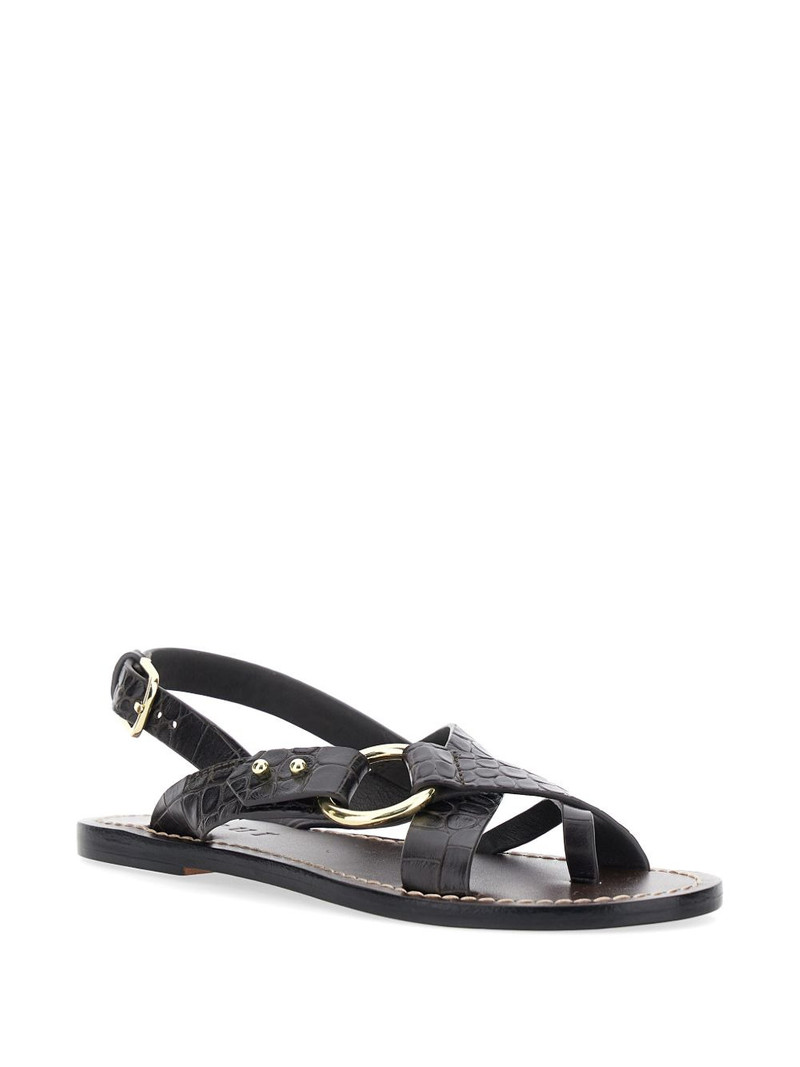 soeur circle crocodile effect sandals outlook