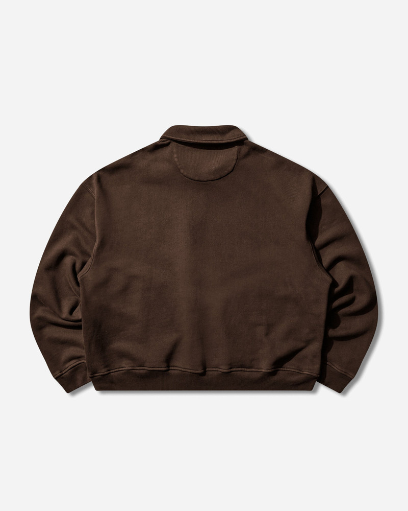 BRAIN DEAD Half Zip Collared Sweatshirt Brown outlook