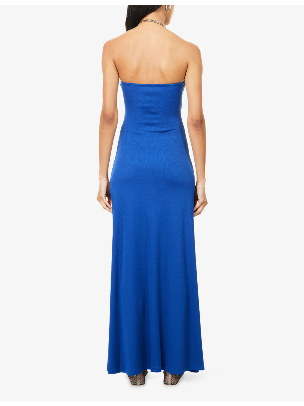Paisley Disconnect Cutout Strapless Jersey Maxi Dress - 4