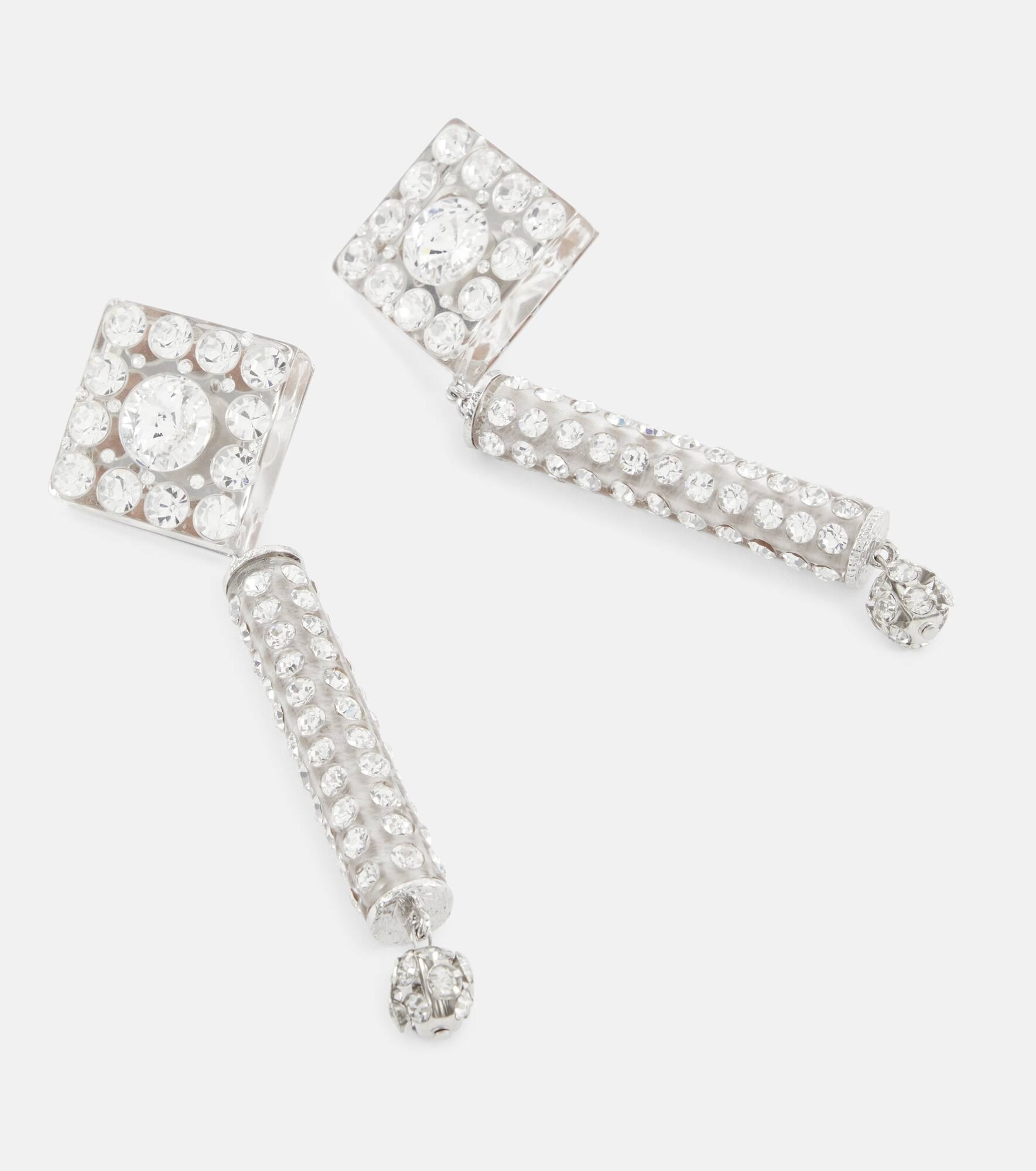 Crystal-embellished clip-on earrings - 4