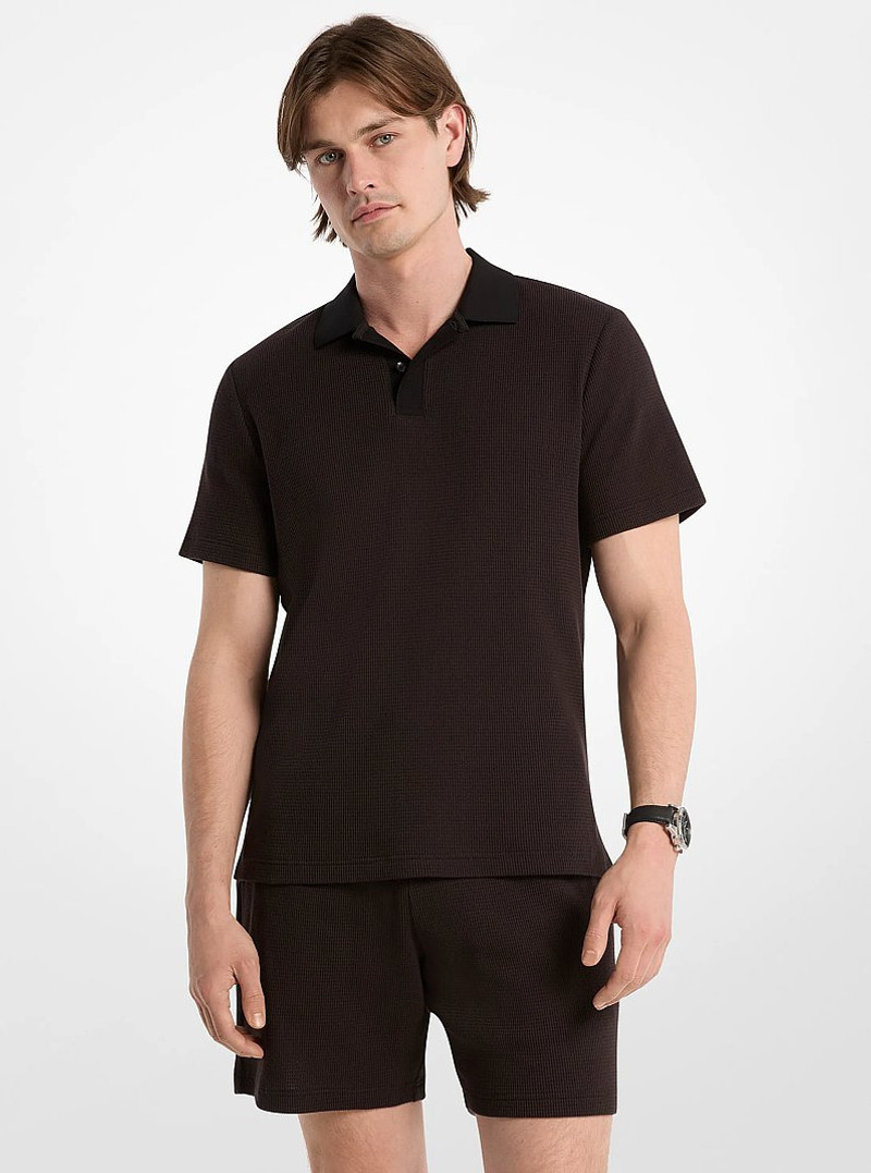 Waffle Knit Polo Shirt 1