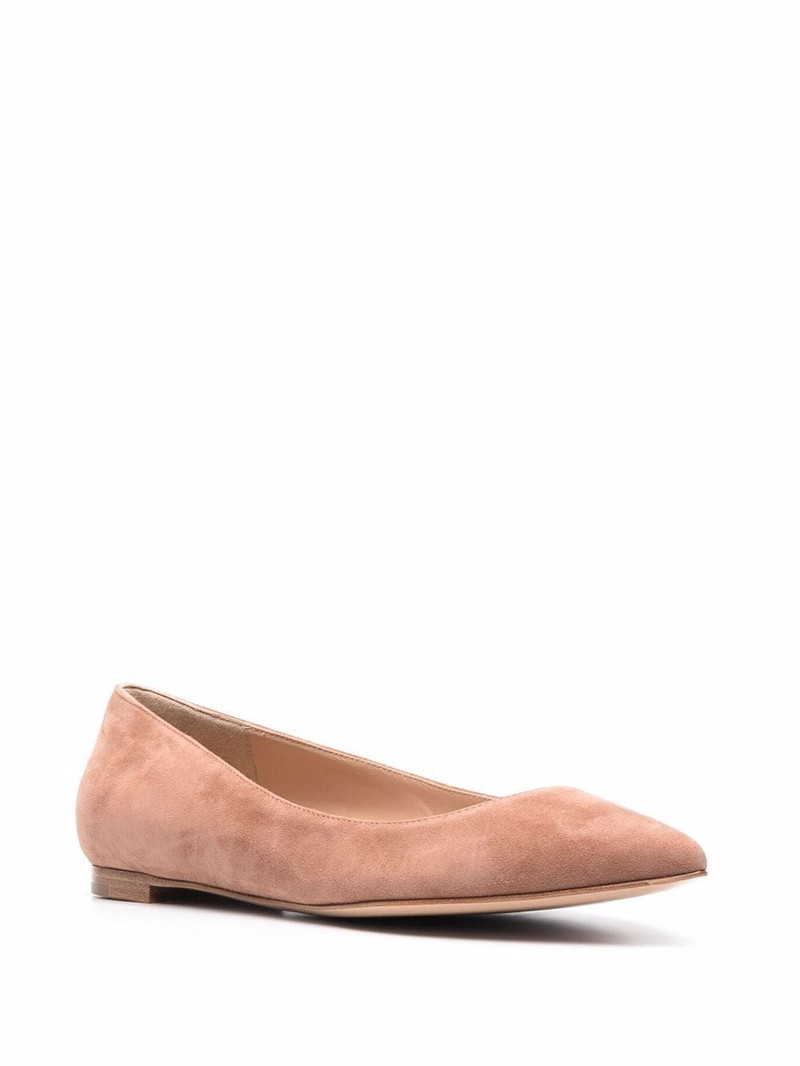 Gianvito Rossi pointed suede ballerina shoes outlook