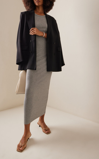 Totême RIbbed-Knit Organic Cotton Maxi Dress grey outlook