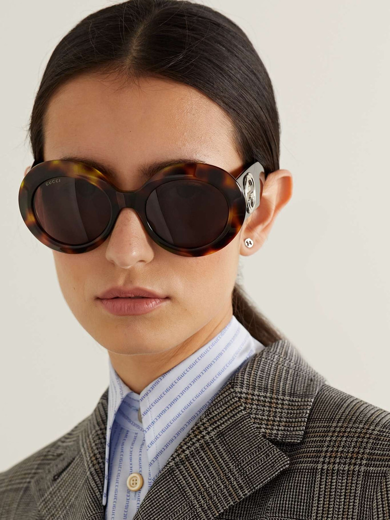 GUCCI 대형 라운드 프레임 tortoiseshell 아세테이트 선글라스 outlook