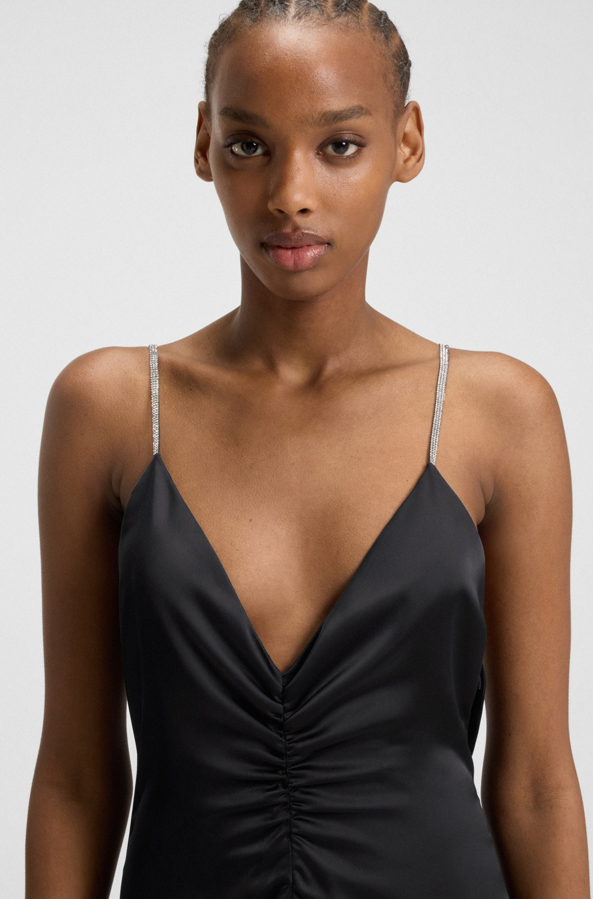 MAXI DRESS WITH RHINESTONE STRAPS - 5