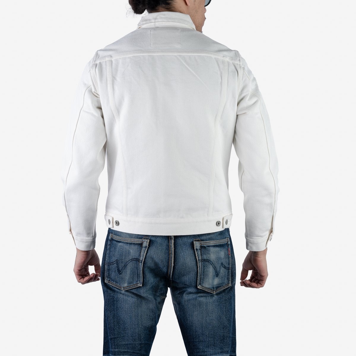 IH-526J-WH 21oz Selvedge Denim Modified Type III Jacket - White - 3