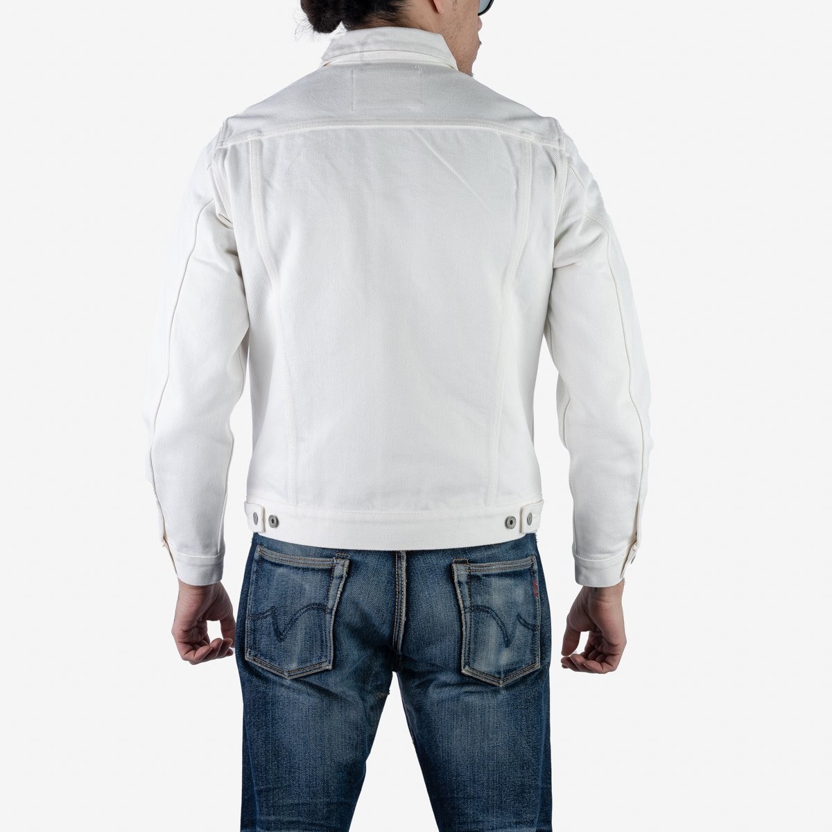 IH-526J-WH 21oz Selvedge Denim Modified Type III Jacket - White - 3