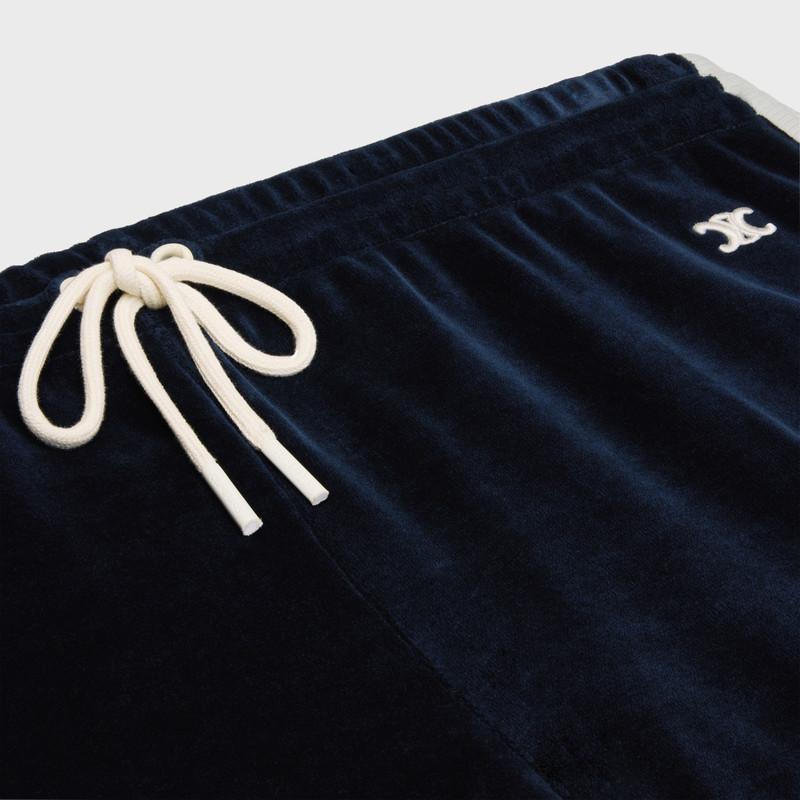 triomphe mini shorts in velvet jersey 3