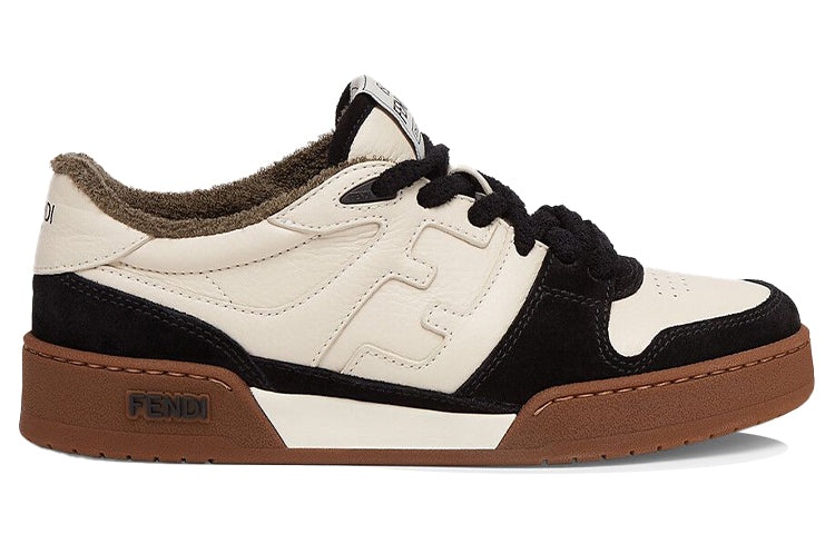 (WMNS) FENDI Match Low Top Suede 'Black Beige' 8E8252AHH2F1FZB - 2