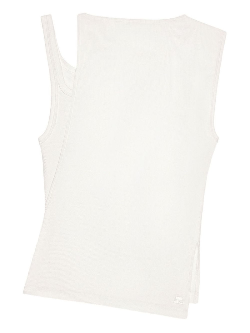 90's ribbed-knit embroidered top 1