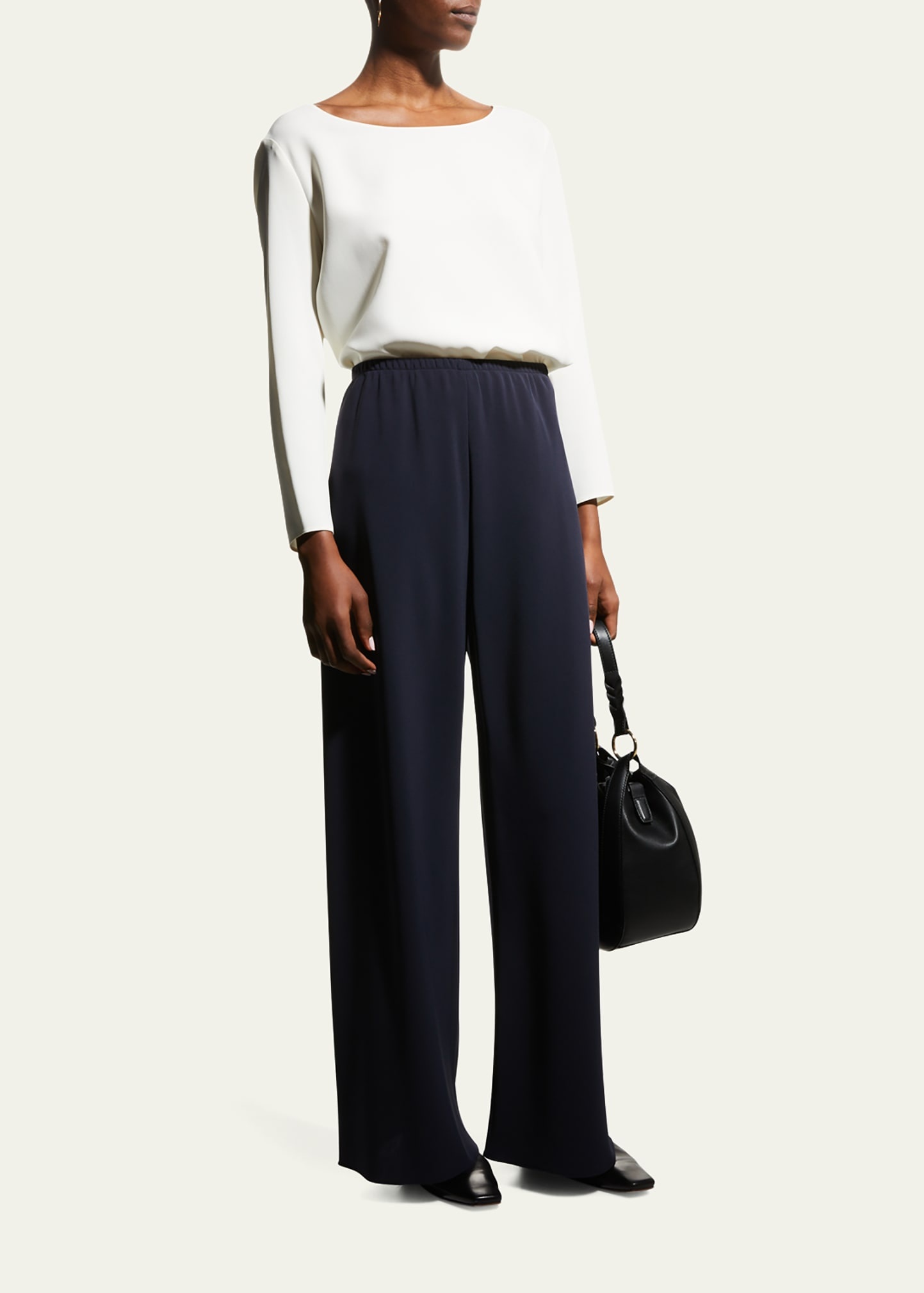 Gala Wide-Leg Crepe Pants - 2