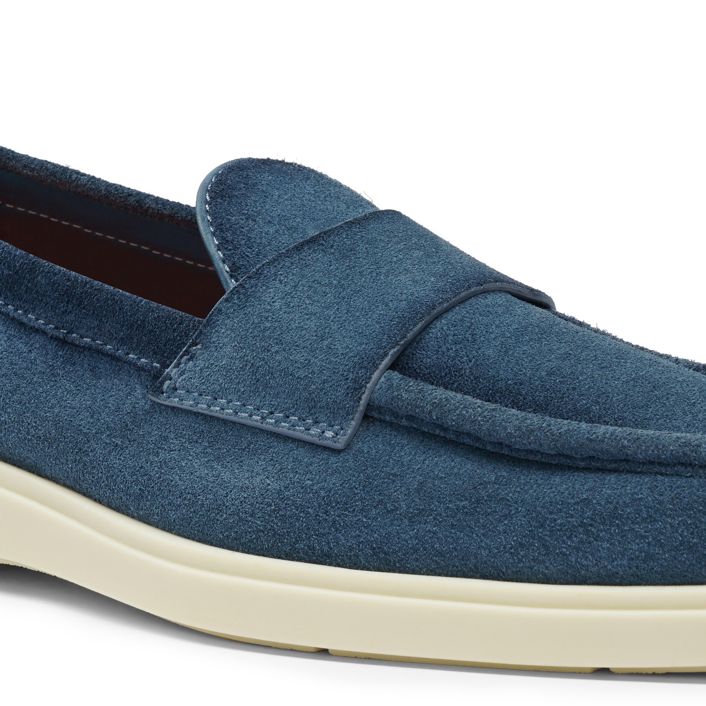 Men's light blue suede penny loafer - 6