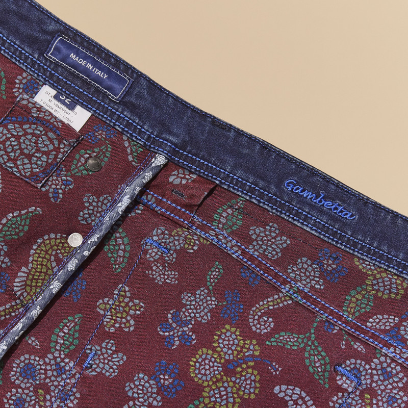 Men 5-Pockets Denim Pants Mosaïque 6