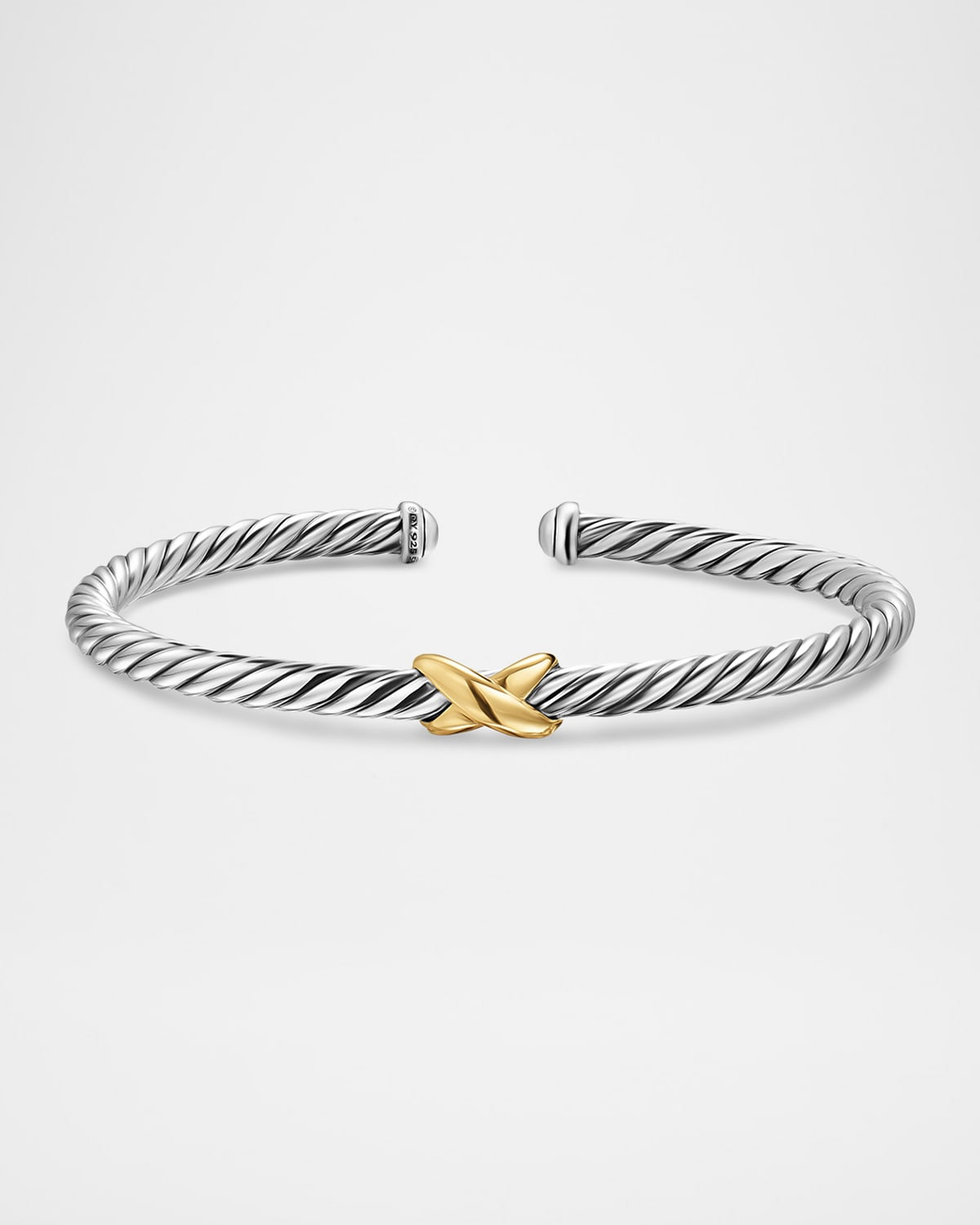 Cable Flex Center Station X Bracelet in Silver and 14K Gold, 4mm - 5