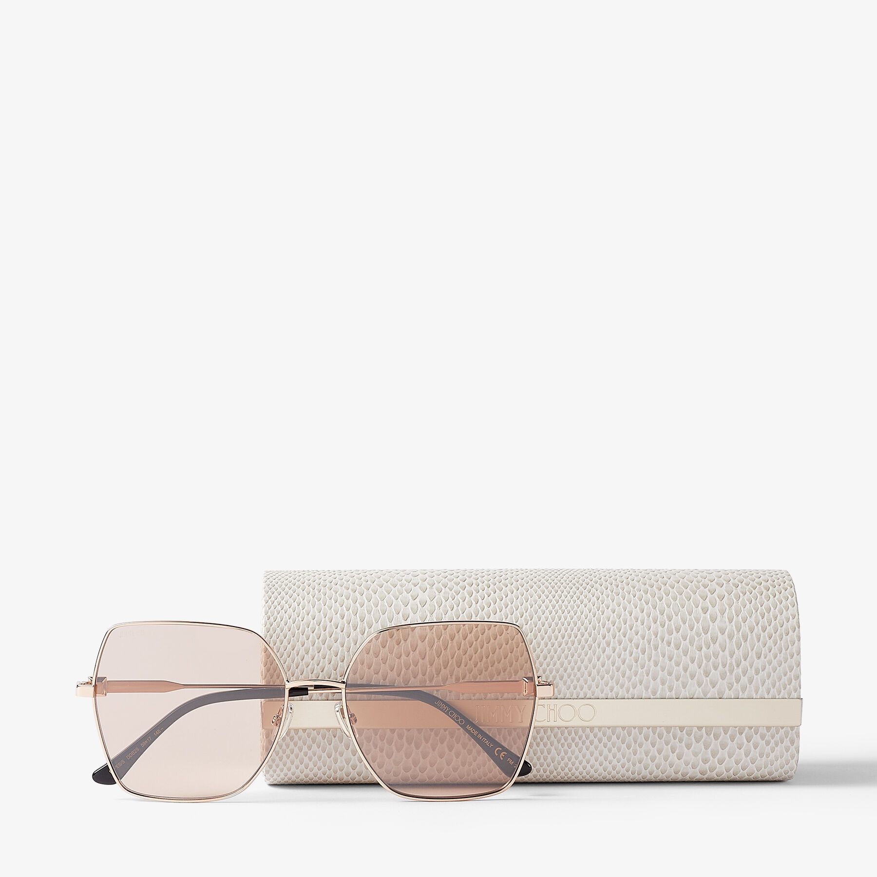 Reyes
Nude and Copper Gold Square-Frame Sunglasses with Swarovski Crystal - 4