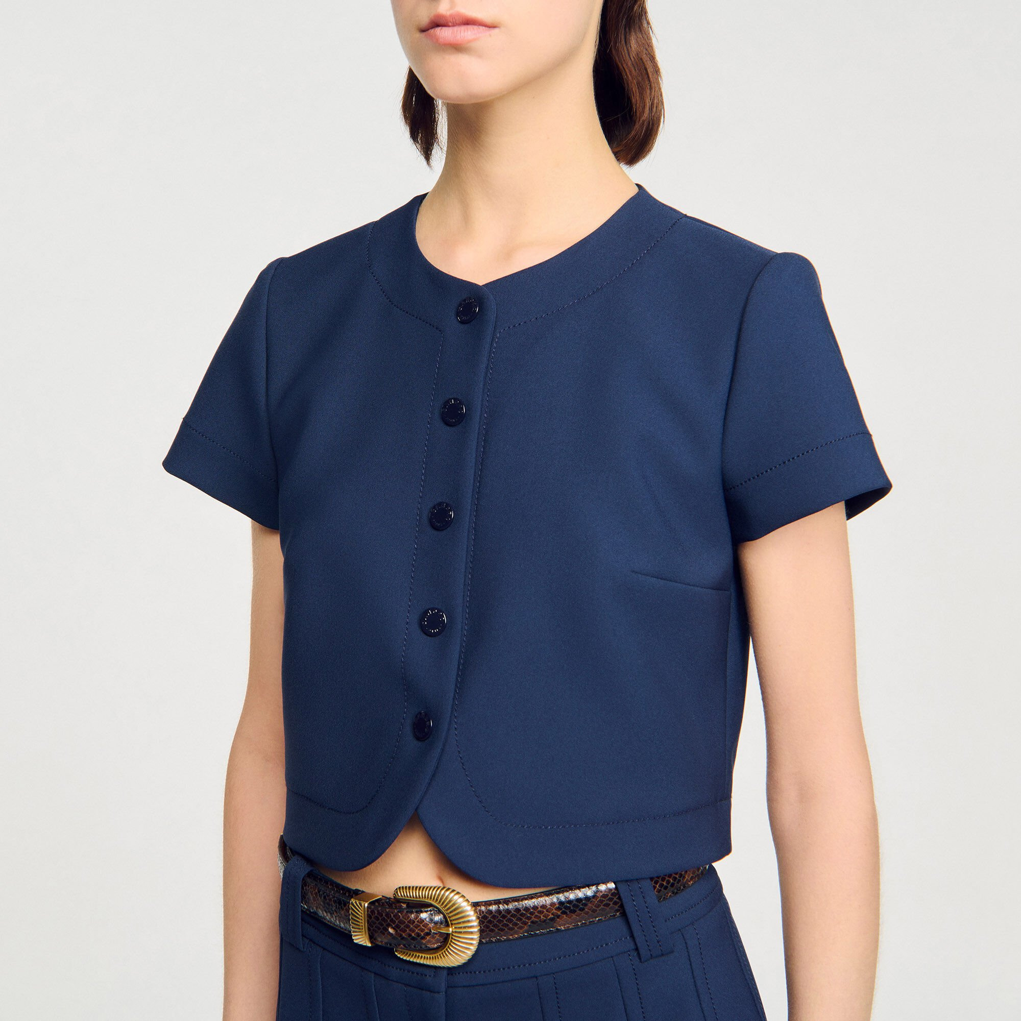 BUTTONED CROP TOP - 3