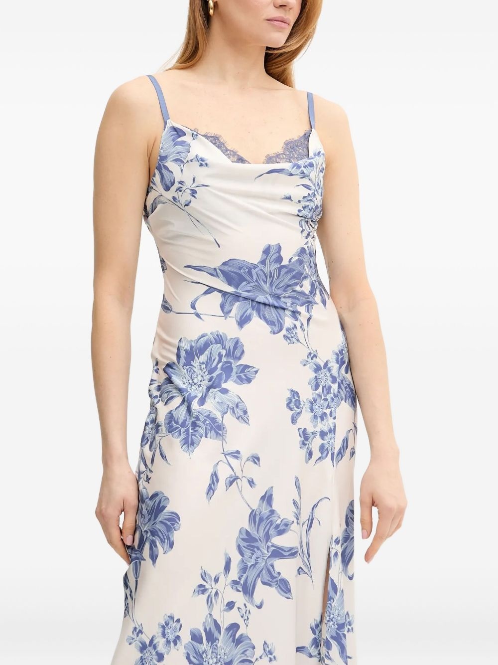 cowl-neck floral-print maxi dress - 4