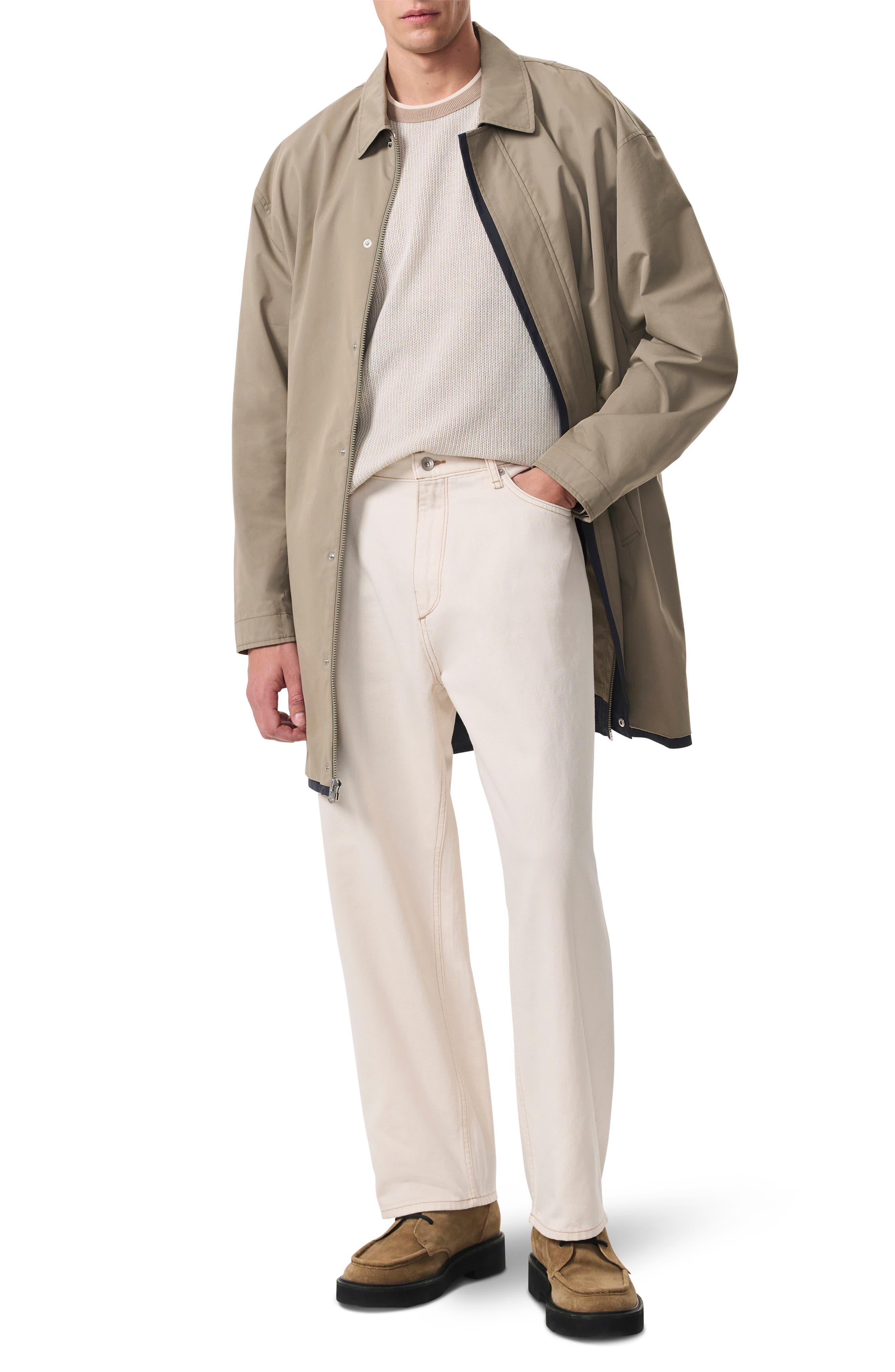 rag & bone Harvey Ringer Cotton Blend Mesh T-Shirt in Light Beige at Nordstrom - 6