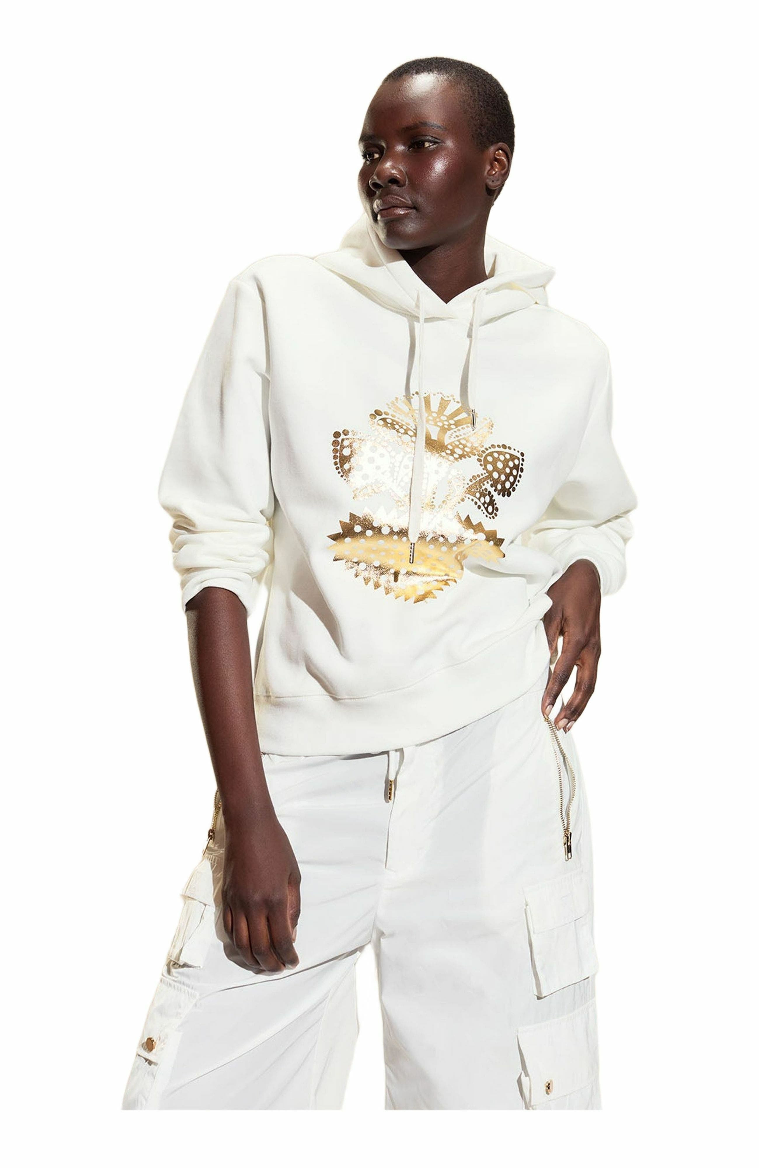 Cynthia Rowley Heart of Gold Hoodie in White at Nordstrom - 2