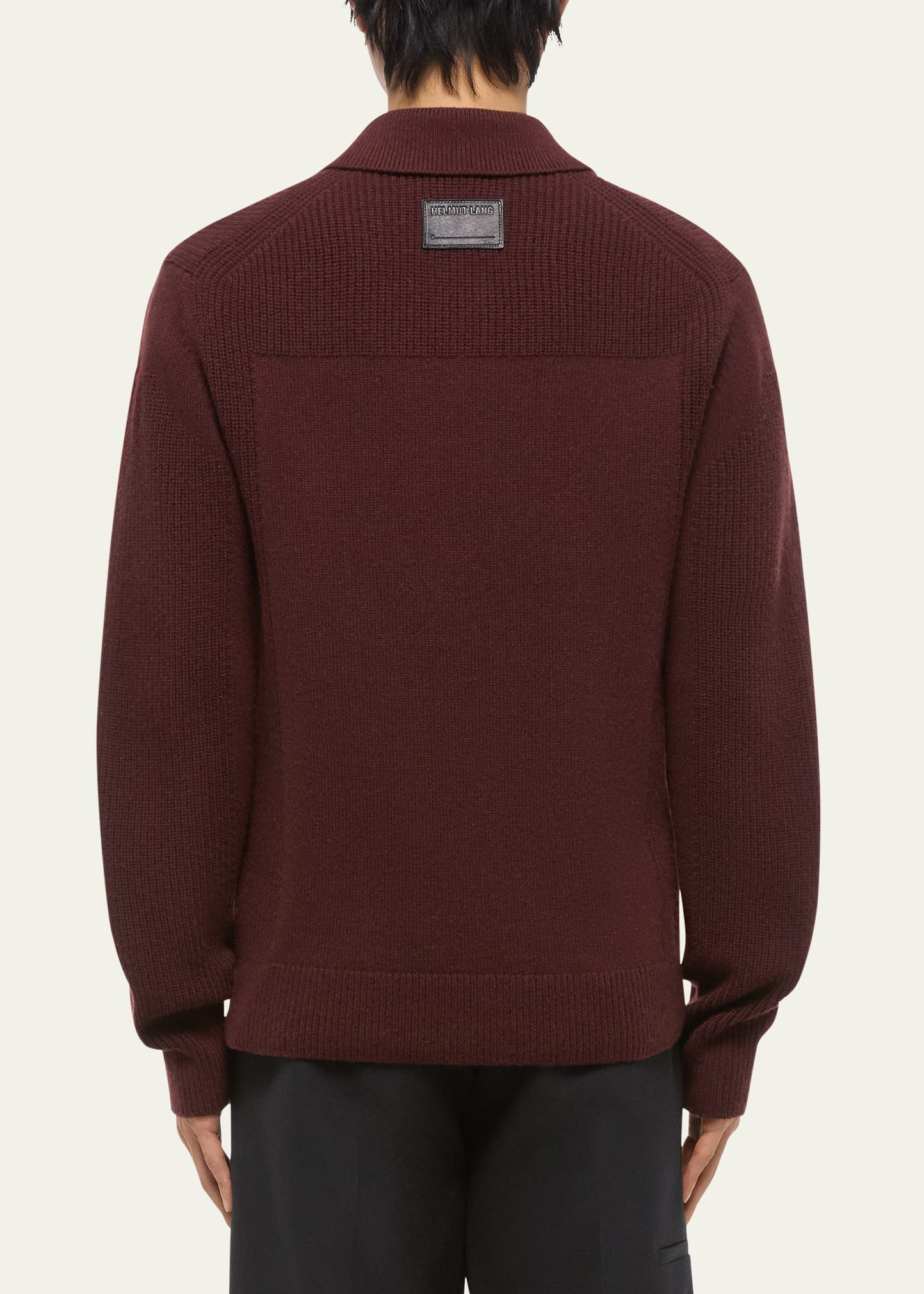Men's Wool Knit Polo Sweater - 3