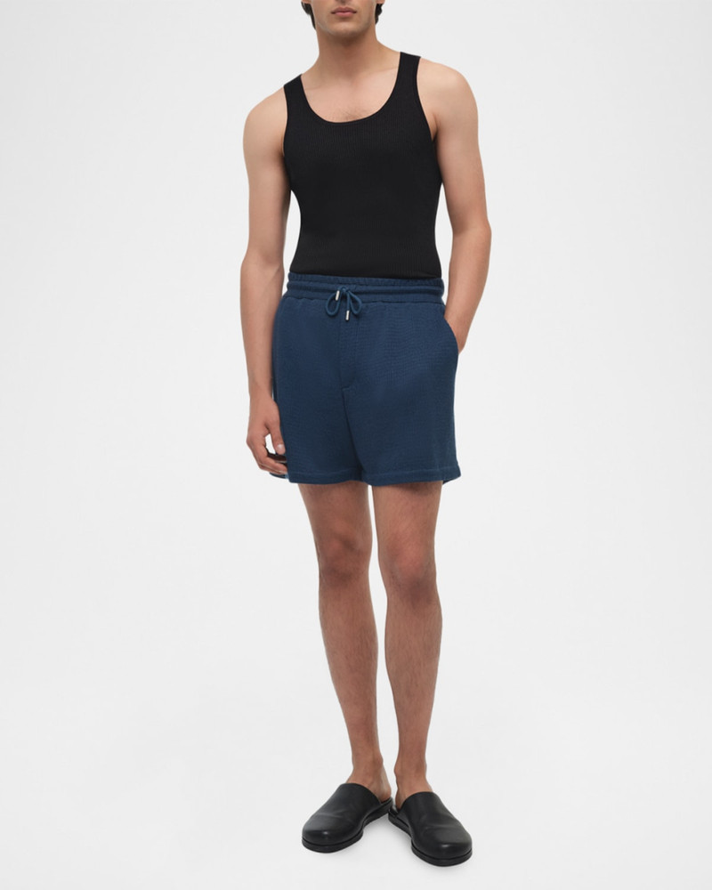 SIMKHAI Men & apos;s Conroy Waffle-Weave Drawstring Shorts outlook
