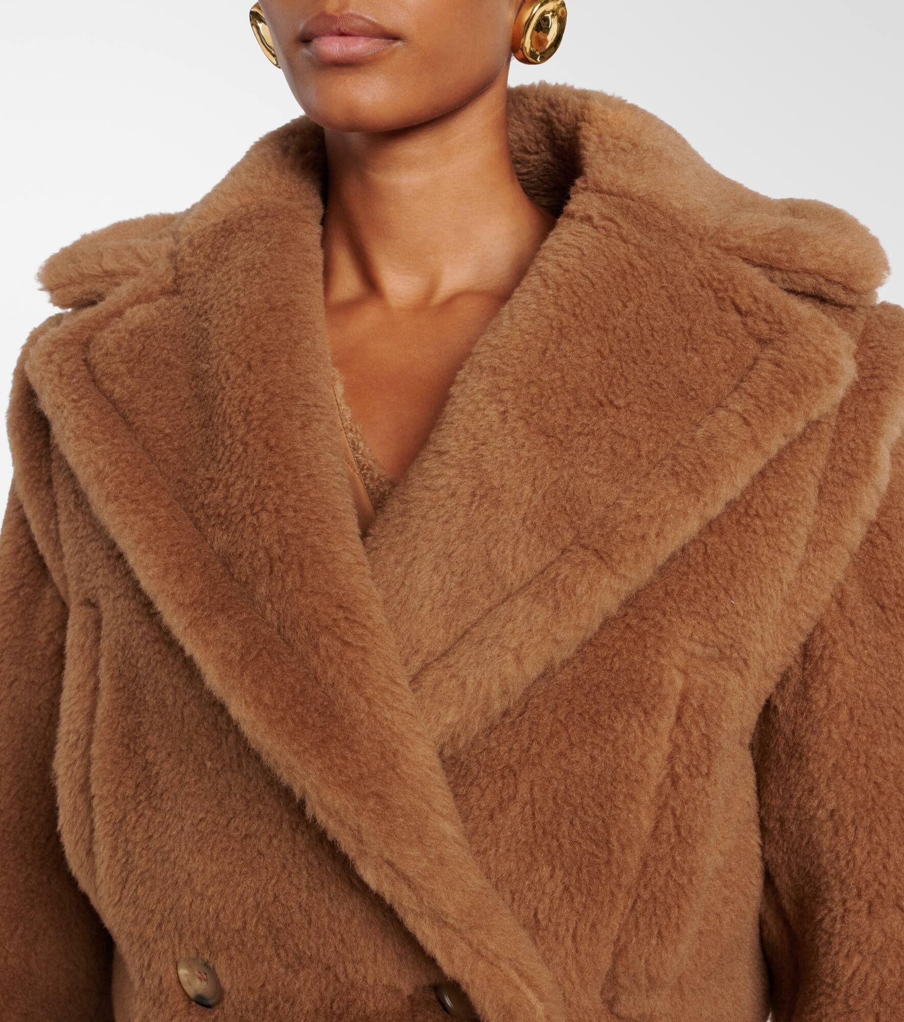 Santos cropped camel hair and silk jacket - 4