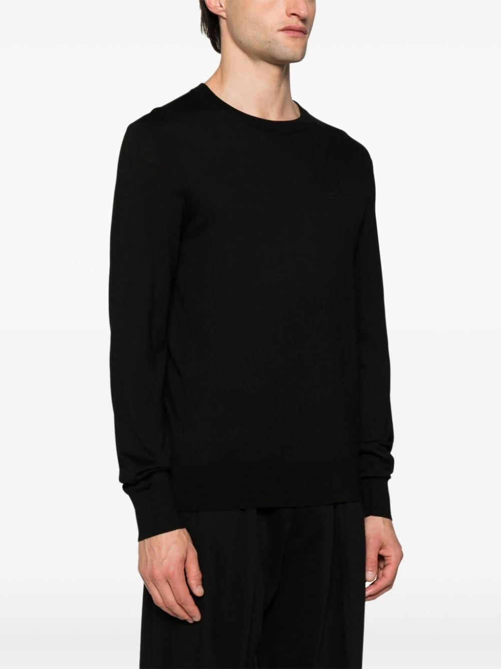 logo-embroidered silk jumper - 3