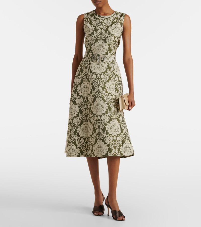 'S Max Mara Embellished cotton-blend jacquard midi dress outlook