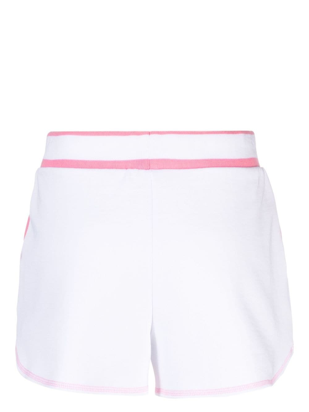 logo-print cotton track shorts - 2