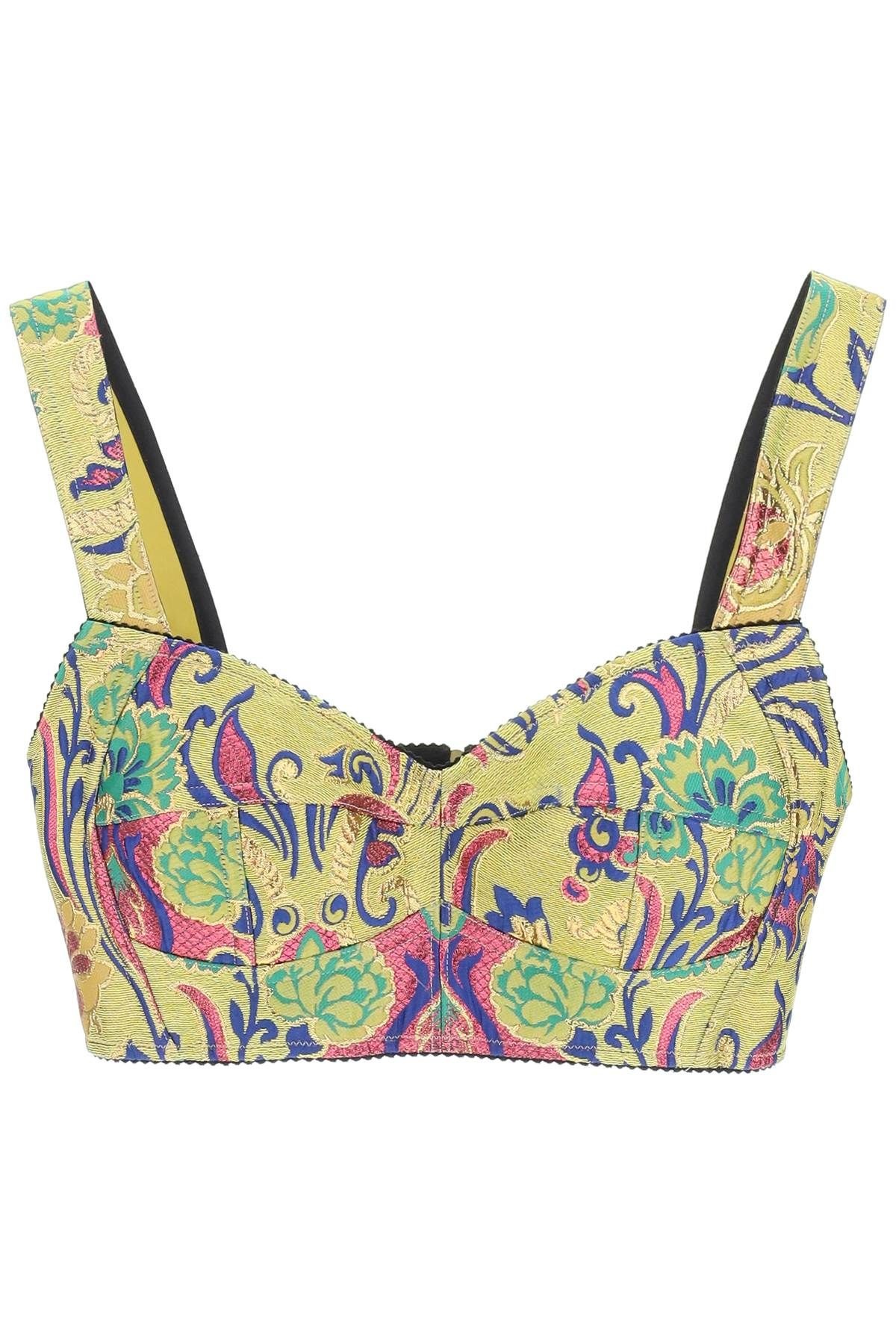 FLORAL LUREX JACQUARD BRALETTE - 1