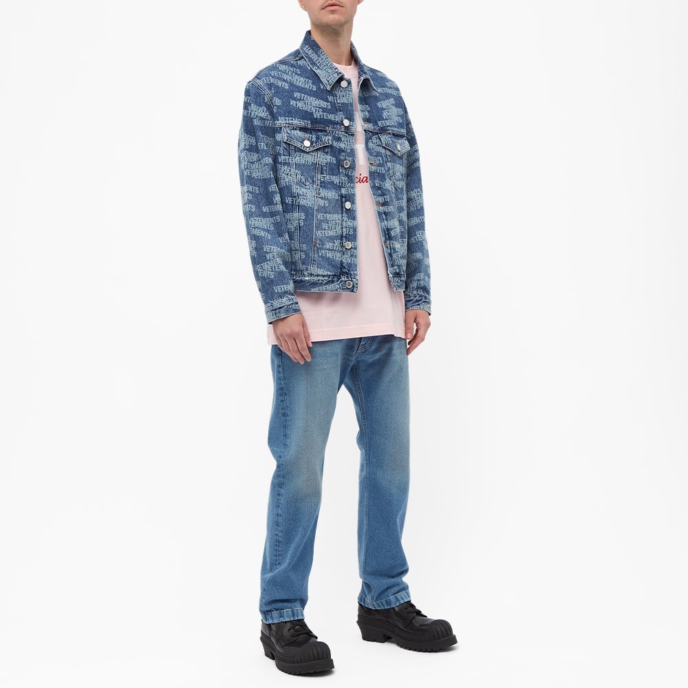 VETEMENTS All Over Logo Denim Jacket - 7